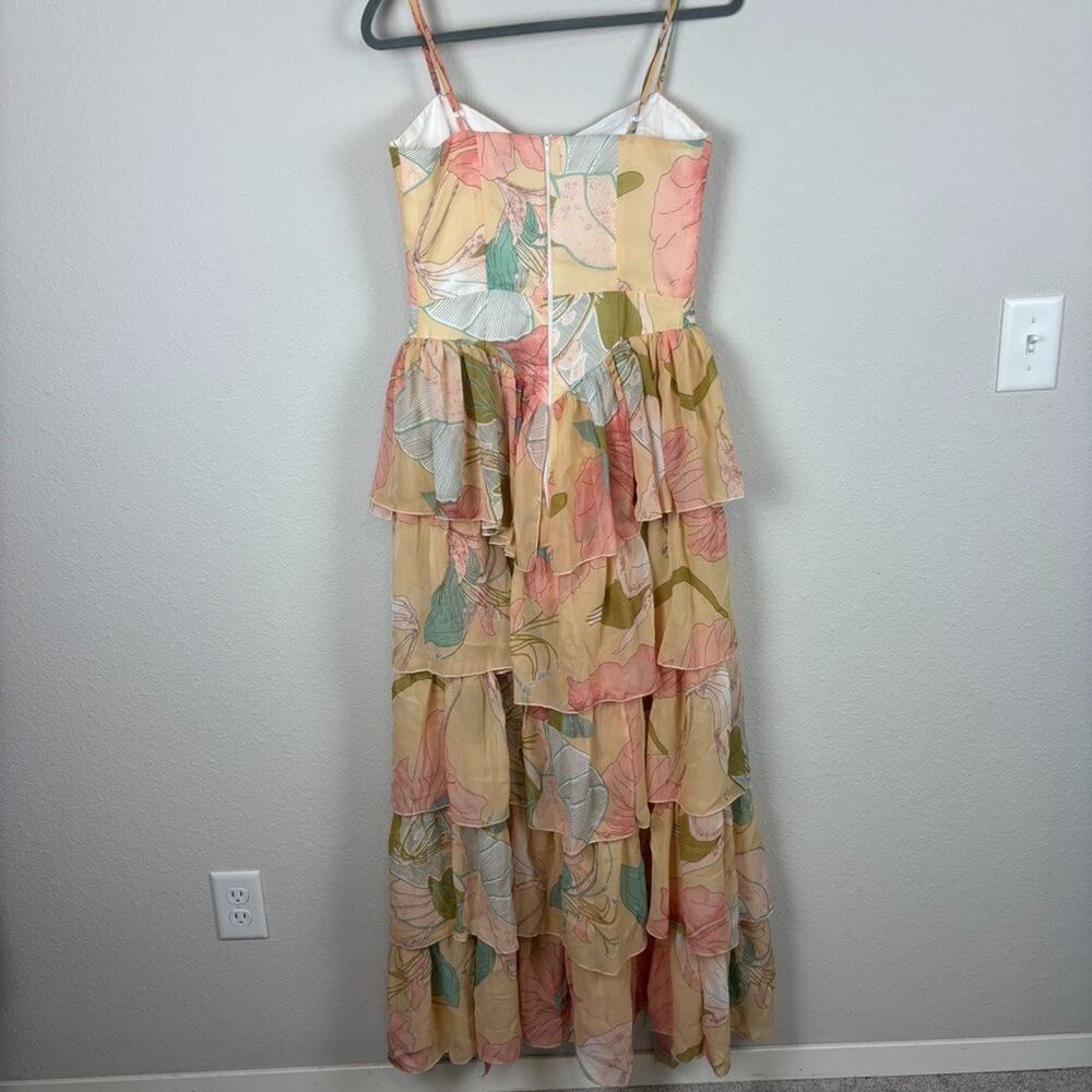 The Dolls House Dolce Dress Medium Boho Sexy Floral Chiffon Corset Bodice Pastel - Picture 8 of 9
